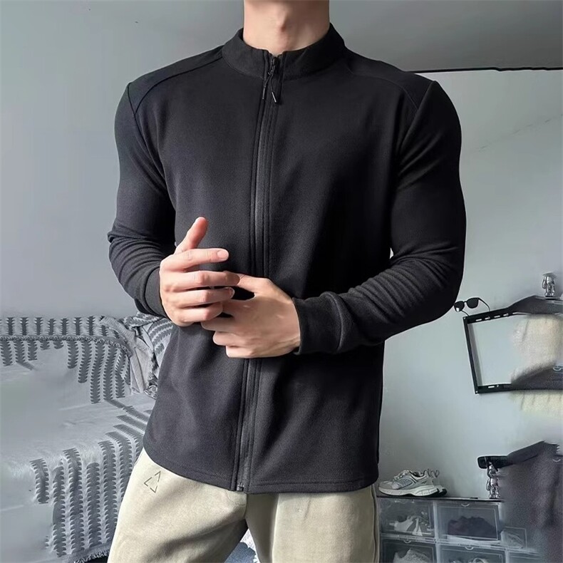 现货德绒开衫外套男女秋冬健身运动训练服修身保暖内搭长袖打底衫,男装T恤,星座302B-2