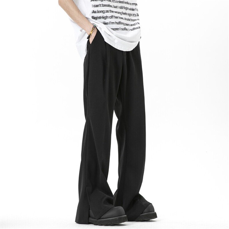 垂感开叉西装裤男夏季美式cleanfit高级感直筒微喇西裤XX0022-P42，男装西服套装，星座1008