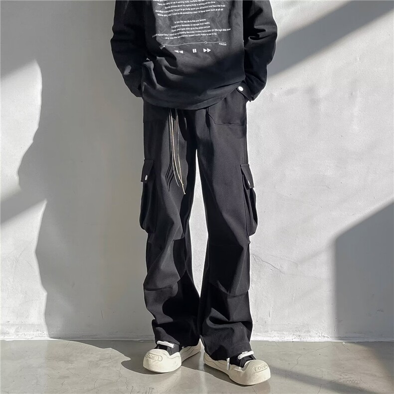 春秋季男生休闲直筒工装裤潮牌登山裤大口袋防水户外冲锋裤子,男装休闲裤,星座716-3