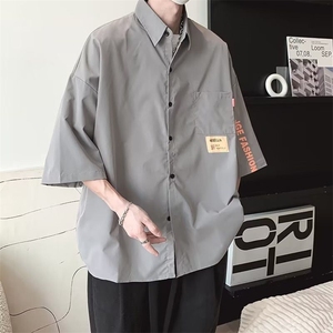 日系条纹短袖衬衫男夏季cityboy休闲百搭翻领衬衣潮牌薄款外套潮图片
