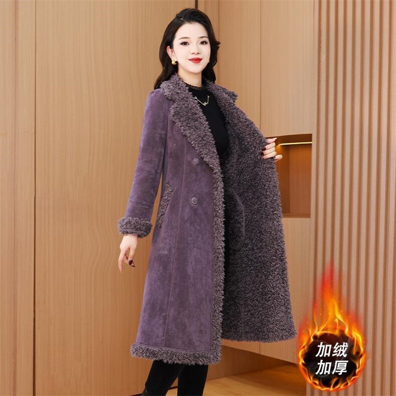 （现货）时尚气质减龄修身显瘦外套女加绒加厚反皮绒皮毛一体外套，女装皮草，韩蔻秀