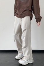 K322-P55秋季男个性垂感铆钉打褶休闲长裤，男装休闲裤，星座703-1