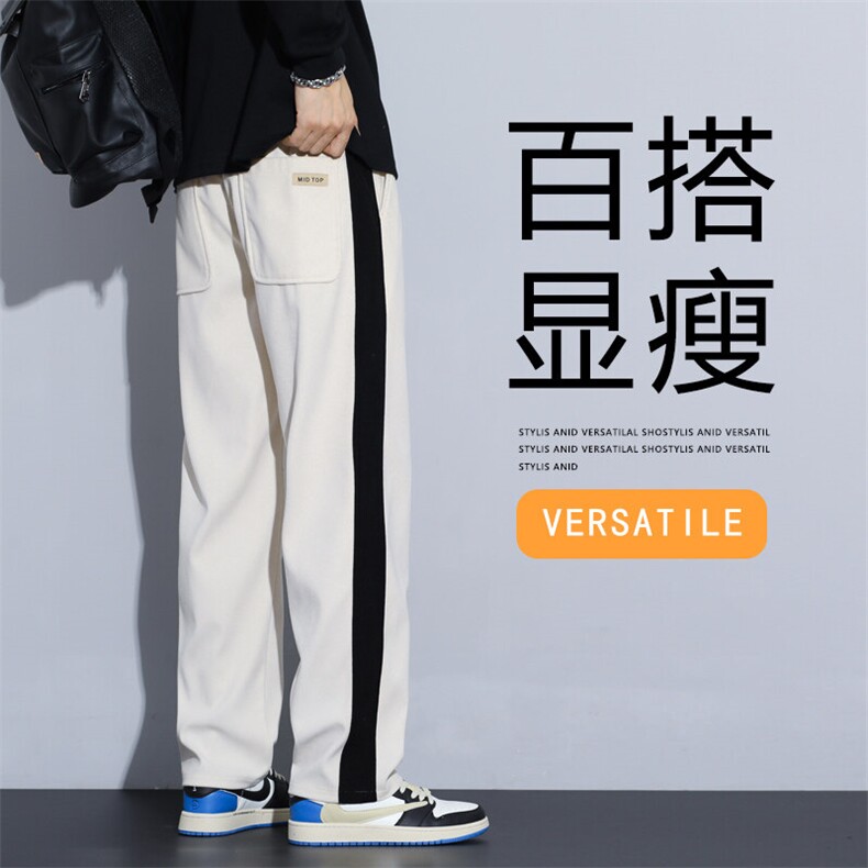 重磅常规款直筒休闲裤男秋冬新款潮流大码宽松运动卫裤G588-P35图片
