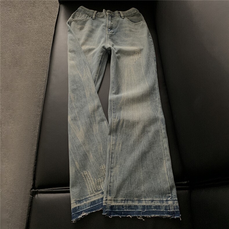xz905-Z093#特P38 美式高街宽松阔腿牛仔裤图片