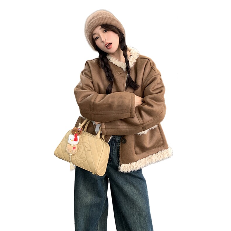 24年时尚双面穿皮毛一体外套P195,女装皮草,2C291