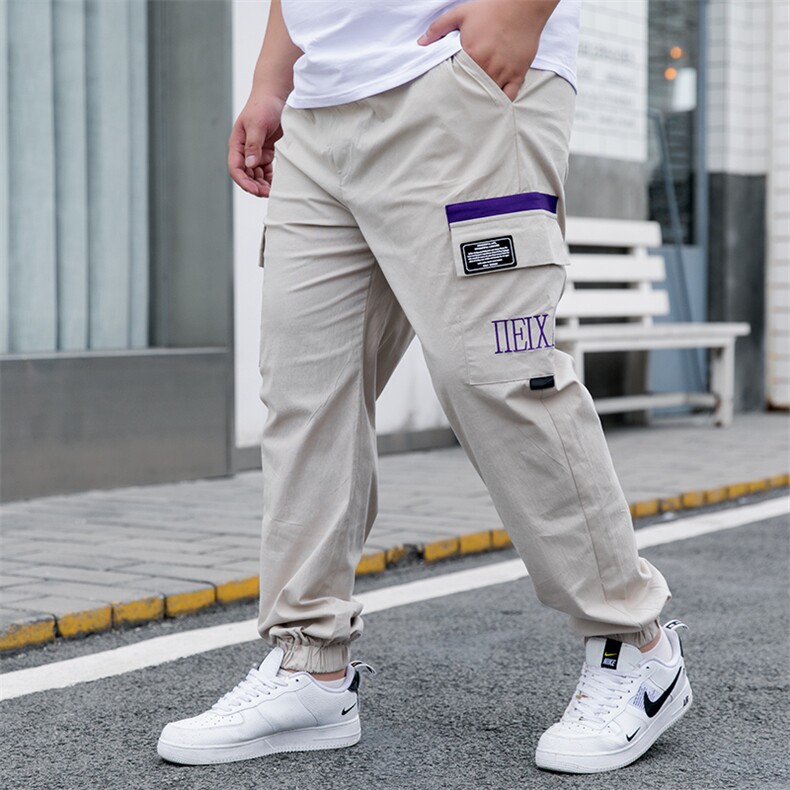 L-9XL男大码夏装弹力束脚休闲裤刺绣薄款工装裤5032-1_8813P55,男装休闲裤,星座1516-1