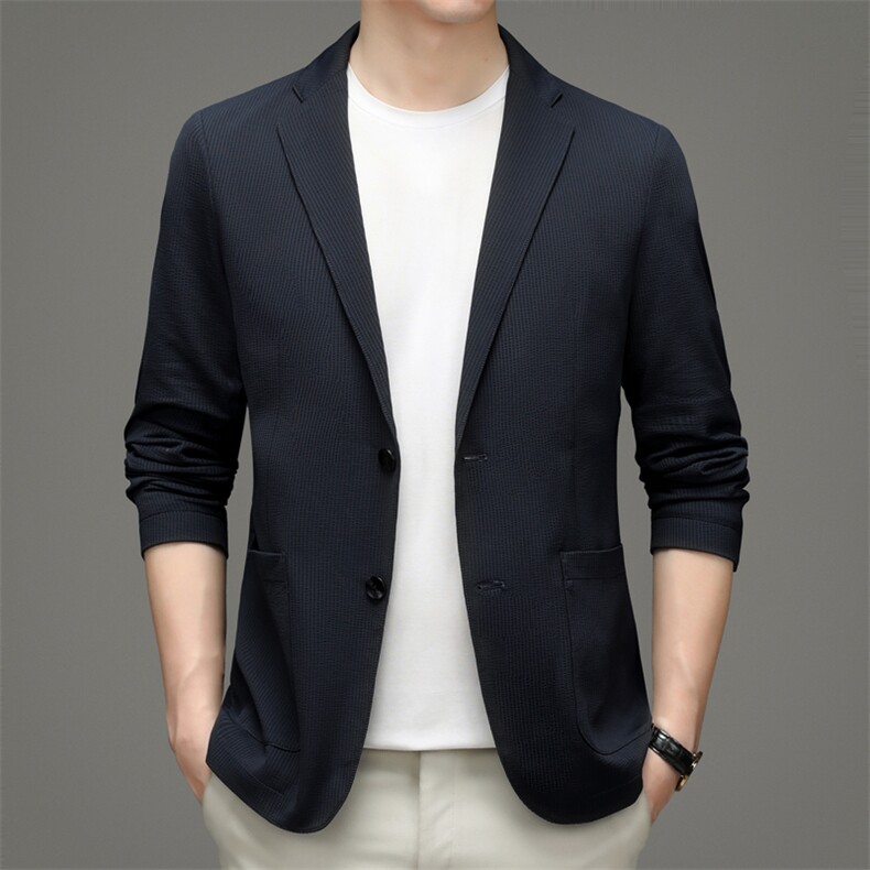 D8219男士2023秋新款长袖西服休闲外套薄款单西修身小西装P193,男装西服,电商B360