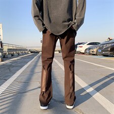 2022春装暗黑高街风男女拉链修身休闲裤子B221-LK22005-P50控68，男装休闲裤，电商B221