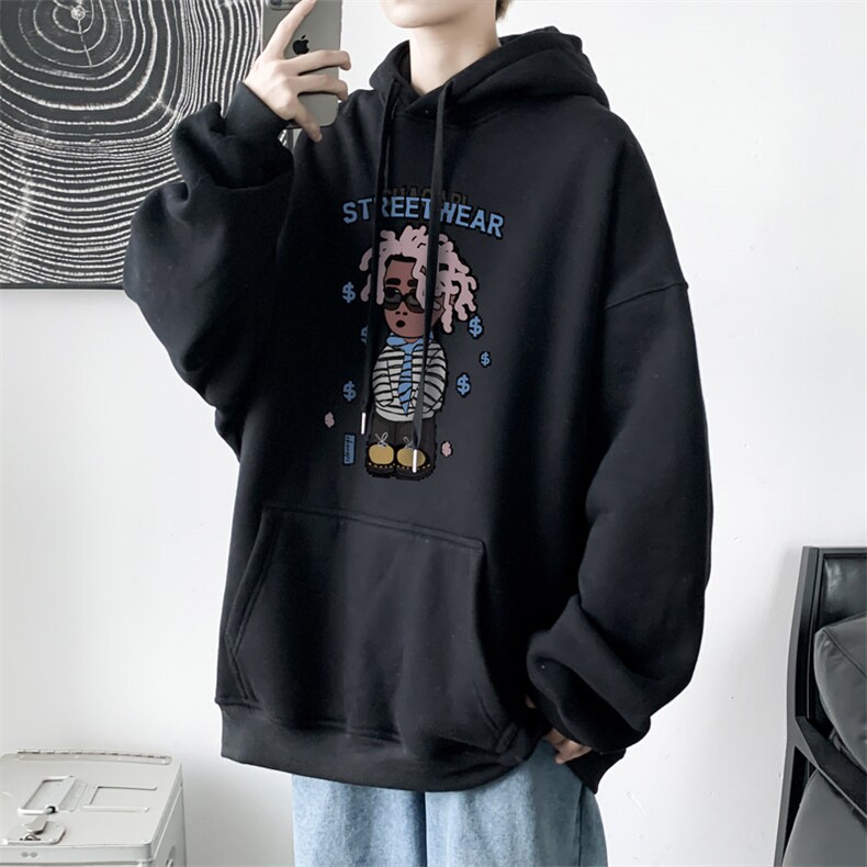 ！2023春季男士连帽卫衣潮牌卡通印花学生上衣外套WY269P38,男装卫衣,电商B220