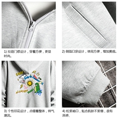 KS21219-P38连帽开衫卫衣男运动外套大码班服网格，男装卫衣，电商A040A