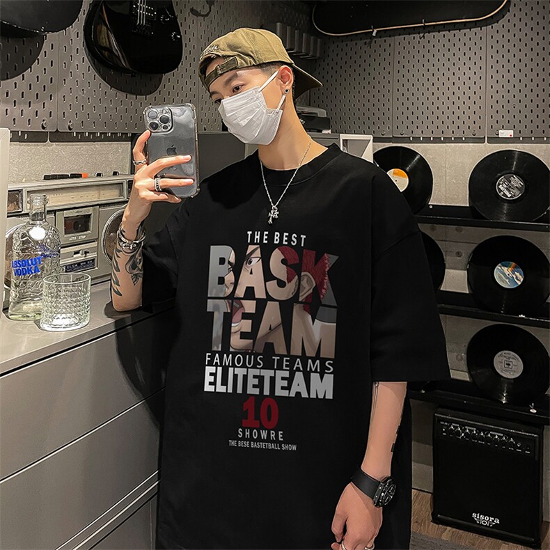 灌篮高手 动漫重磅宽松印花情侣短袖大码T恤衫男 D300 P28 控39图片