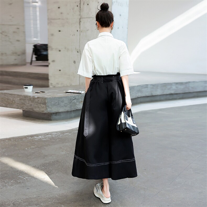 《48H发》简约优雅工装阔腿裤两件套套裙,女装套装/套裙,辰辰家