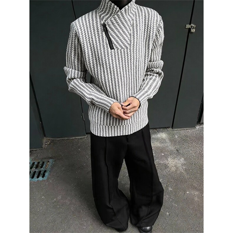 鱼骨纹斜领拉链卫衣男加绒打底衫XZ514-2-HWY69-常规P23加绒P28，男装T恤，星座514-2(原B239)