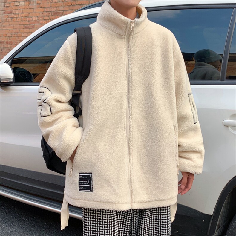 主推情侣冬季新款夹克潮牌羊羔绒宽松大码加绒加厚外套M03P85,男装夹克,星座1113