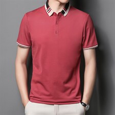 中青年夏季2022薄款男士短袖POLO衫透气丝光商务潮流半袖上衣P53，男装Polo衫，星座1105-3