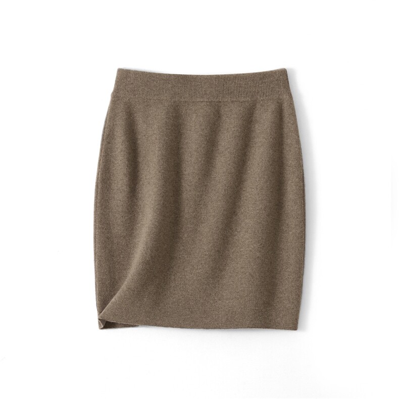 新款羊毛包臀裙性感时尚显瘦半身裙秋冬季高腰羊绒针织短裙子厚，女装半身裙，西欧羊绒