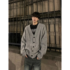 纽扣设计都市街头风针织开衫毛衣休闲日系上衣HY415TP55控88，男装针织衫/毛衣，电商A102B