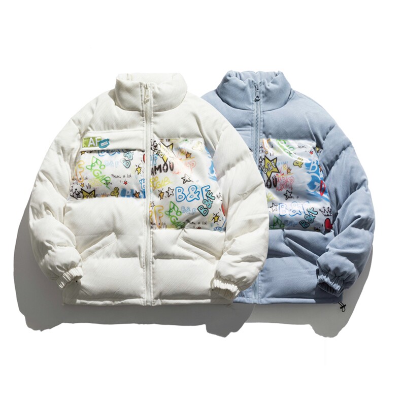 白底图得物小清新面包服立领棉衣情侣可爱韩版潮1611B-M05-P120,男装棉衣,星座1611B