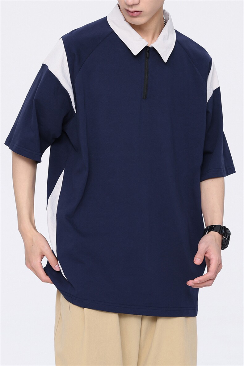 纯短袖日系潮牌无影墙时尚拼接新款短袖polo衫男mc0112-p50控68,男装Polo衫,星座717