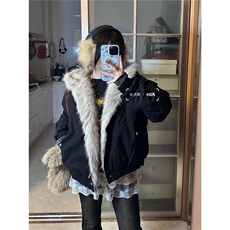 黑色毛领座山雕短款棉服男冬季加厚保暖棉衣cleanfit连帽外套，男装棉衣，星座601-1