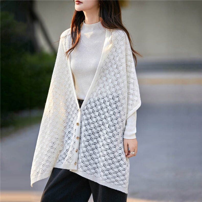 2025百搭时尚简约阿美镂空披肩，披肩，越洋羊