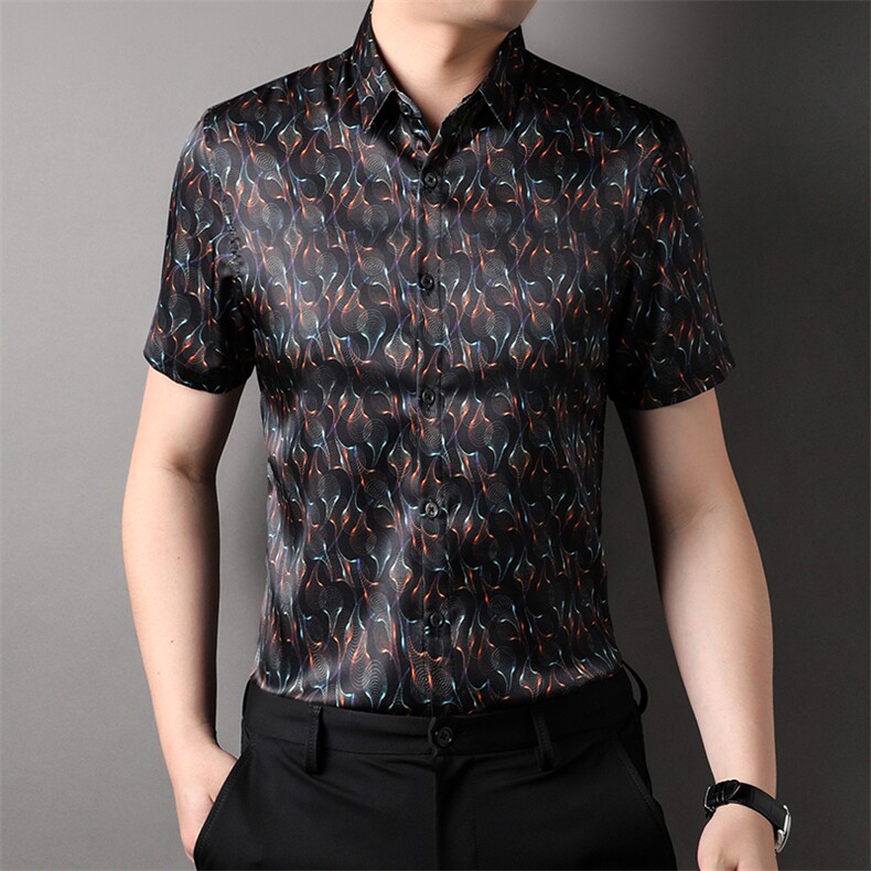 夏季商务休闲男士短袖polo衫中年男翻领男衬衫ZL81161-P85,男装衬衫,星座1105-3