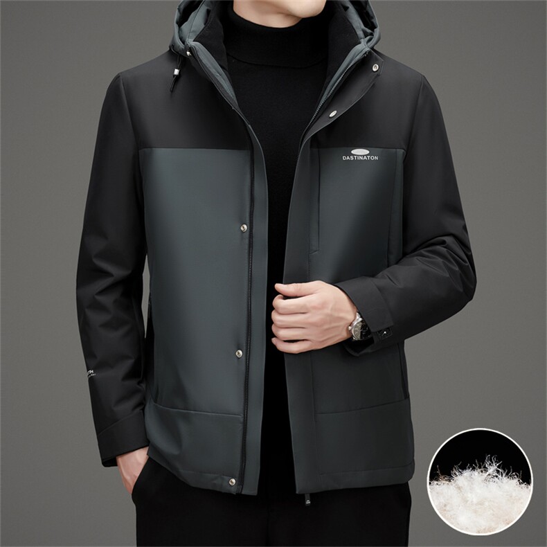 男士时尚冲锋衣可脱卸一衣三穿加厚保暖羽绒服新标MJ9729-P340图片