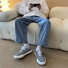 阔腿拖地牛仔裤男炸街复古休闲直筒裤痞帅气百搭潮流长裤8527-p40，男装牛仔裤，星座1008-1