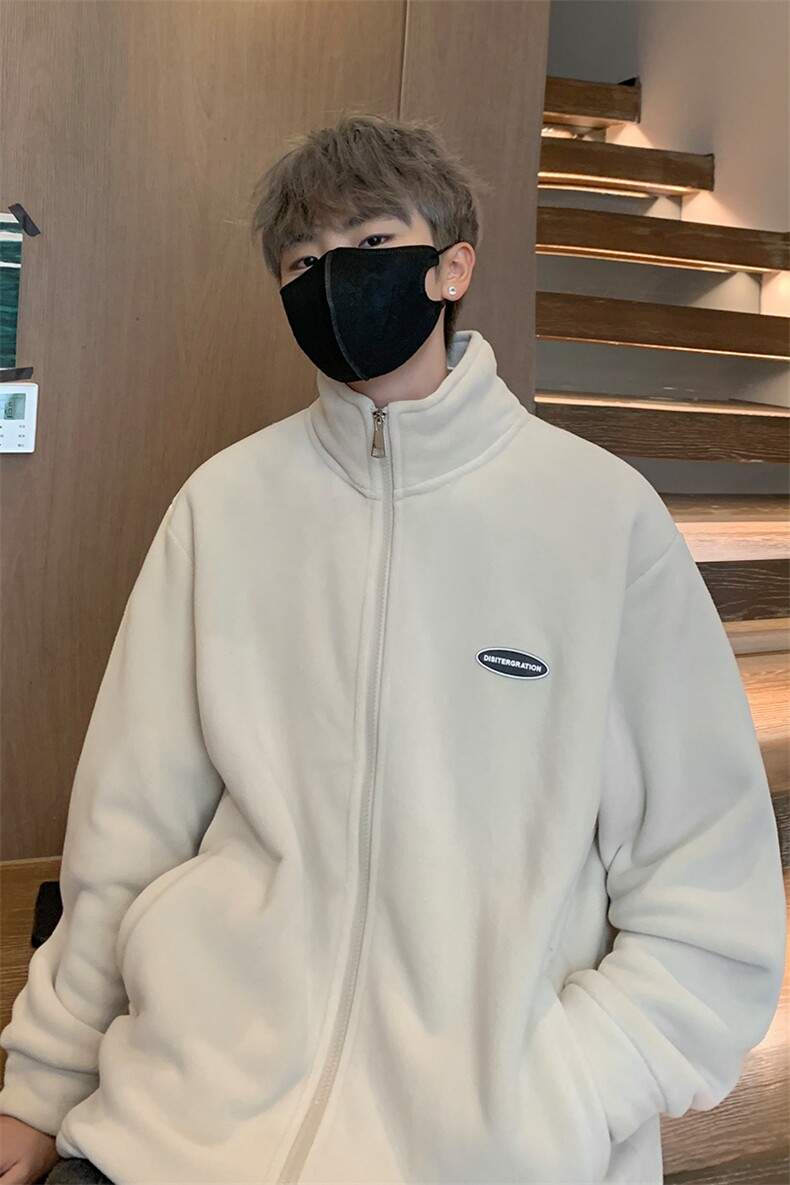 8XL-M摇粒绒外套男奥粒绒加厚羊羔绒卫衣内胆夹克JK1314P68控88,男装夹克,电商D206-1