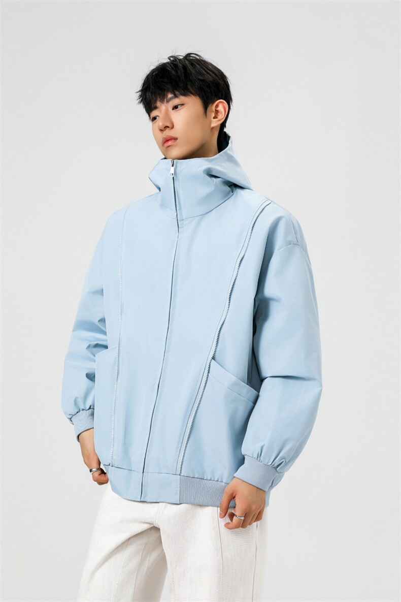 可二开拉链装饰解构大码M-5XL夹克男100%聚酯纤维JK78092P69控108,男装夹克,星座226-1