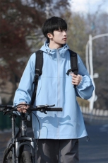 山系港风秋款字母印花连帽夹克A247-F381P65控88，男装夹克，电商A247