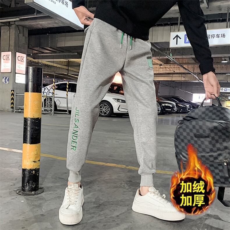 社会精神小伙春秋加绒卫裤运动束脚男裤DS-B249-KK93-P58-加绒P68,男装休闲裤,星座215（原电商B249）