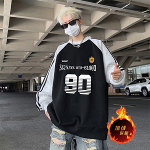 抖音得物供货 提供视频 秋冬重磅美式宽松织带圆领卫衣0760图片