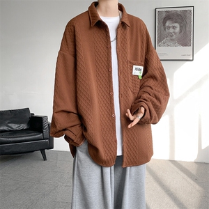 衬衫男2025春季新款提花港风宽松大码长袖衬衣CS027-P45图片