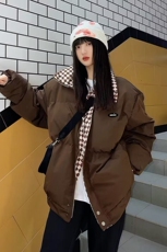 2025羽绒棉服冬季森系新款宽松潮外套棉衣女韩版面包服棋盘格，男装棉衣，星座218-8