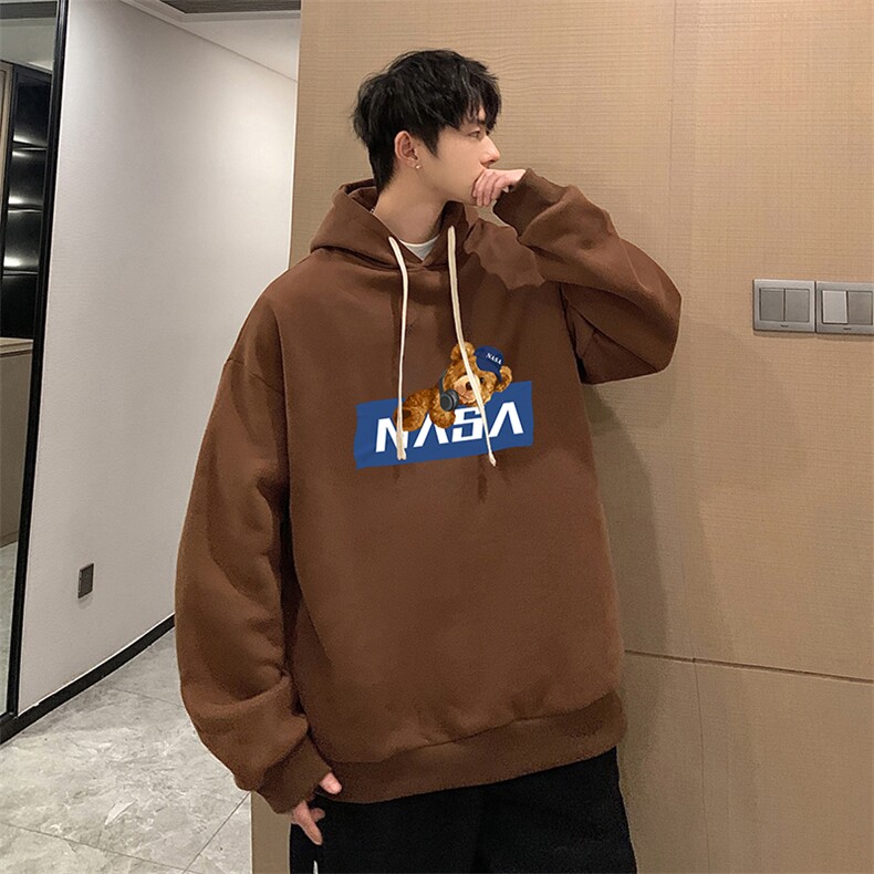 NASA纯棉连帽卫衣男大码运动帽衫宽松薄WY2247-P35,男装卫衣,电商A040