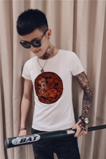夏季新男装社会精神小伙短袖圆领修身T恤刺绣小衫C301B-DT01，男装T恤，电商C301B