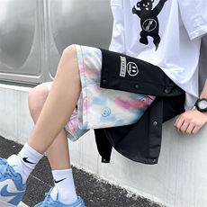 2025年夏季新款刺绣短裤笑脸假两件五分裤M-5XL-DK888-P45，男装牛仔裤，星座417-1（原电商B245）