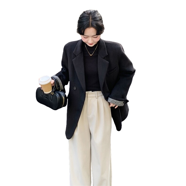 数据好黑色西装90羽绒内胆毛呢外套1256P275K408,女装羽绒服,2C176