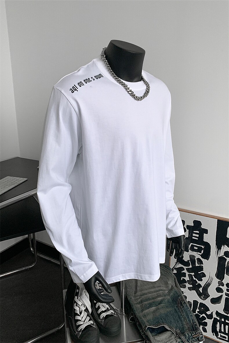 240克重磅精梳纯棉硅胶字母螺纹袖口长袖T恤打底衫CT908-P28,男装T恤,星座301C-5