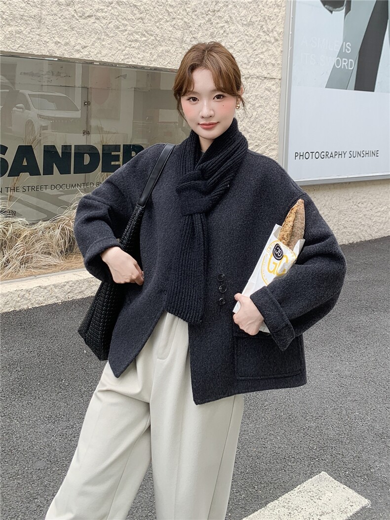 复古高级感毛呢外套女冬季2025新款韩系气质时髦减龄超火羊毛大衣,女装毛呢外套,慧尚2-185