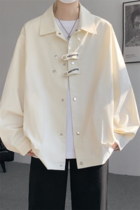 现货 JK1113-特批P45 25秋设计感刺绣男翻领大码夹克（有里布）图片