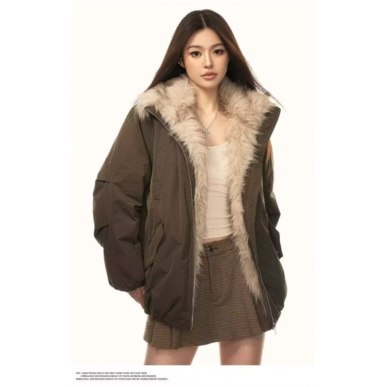 美式复古毛领棉服外套冬季新款百搭宽松加厚保暖棉袄M0871-P85,男装棉衣,星座308B-2