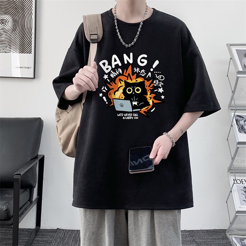 麂皮绒短袖t恤男大码半袖男 JD82405-P25图片