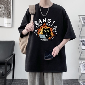 麂皮绒短袖t恤男大码半袖男 JD82405-P25图片