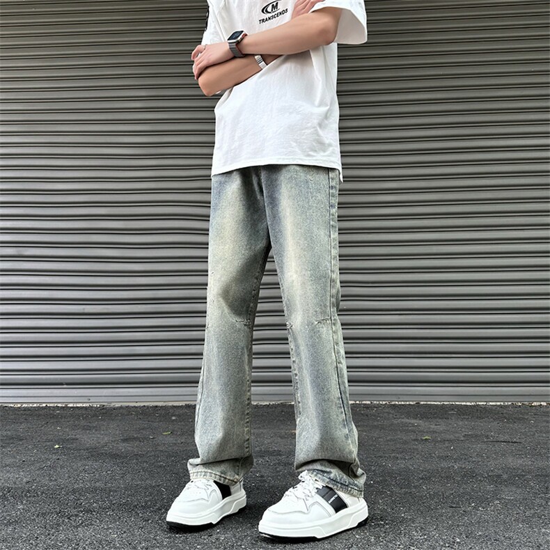 2025夏季双色直筒牛仔裤男美式休闲cleanfit裤子781/p58,男装牛仔裤,电商B381-2