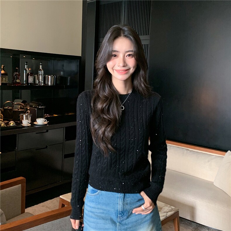 2025秋冬百搭时尚简约半高领保暖针织衫,女装羊绒衫,玛卡隆羊绒