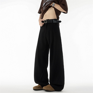 高个子加长男裤亚麻西裤宽松慵懒日系190cm115休闲直筒裤KZ06965图片