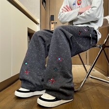 XZ616春季重磅新款扎染美式趣味刺绣休闲长裤K26002特P35，男装休闲裤，星座512A（原616）