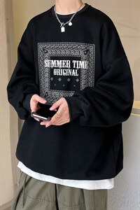 秋季新款圆领卫衣男秋季腰果花宽松套头大码外套 A071-W559-P40图片